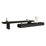 NNEDSZ Cabinet with 3 Storage Drawers Extendable With Glossy MDF Entertainment Unit in Black Color