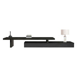 NNEDSZ Cabinet with 3 Storage Drawers Extendable With Glossy MDF Entertainment Unit in Black Color