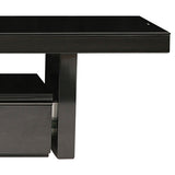 NNEDSZ Cabinet with 3 Storage Drawers Extendable With Glossy MDF Entertainment Unit in Black Color