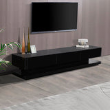 NNEDSZ Cabinet with 3 Storage Drawers With High Glossy Assembled Entertainment Unit in Black colour