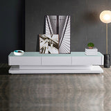 NNEDSZ Cabinet with 3 Storage Drawers With High Glossy Assembled Entertainment Unit in White colour