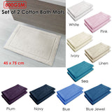 NNEDSZ 800GSM Set of 2 Cotton Bath Mat Navy