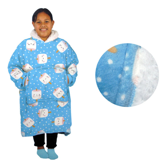 NNEDSZ Girls Comfy Warm Blanket Hoodie with Sherpa Fleece Reverse Marshmallow