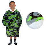 NNEDSZ Blanket Hoodie with Sherpa Reverse Green Camouflage