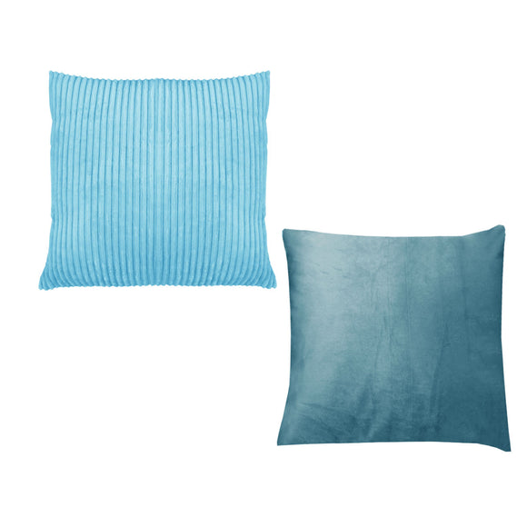 NNEDSZ Pair of Calico Cordury Cushions Sky