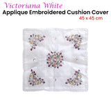 NNEDSZ Victoriana White Applique Embroidered Cushion Cover 45 x 45 cm