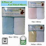 NNEDSZ 2 Piece of Baby Cot Cotton Fitted Sheet Blue & White