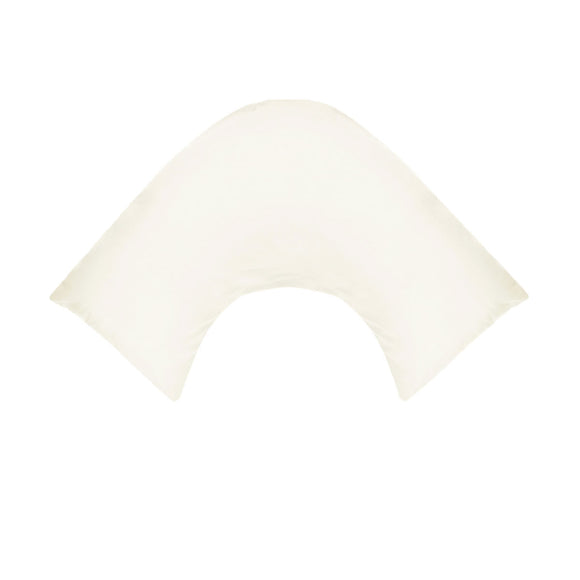 NNEDSZ 280TC Polyester Cotton V Shape Pillowcase Ivory