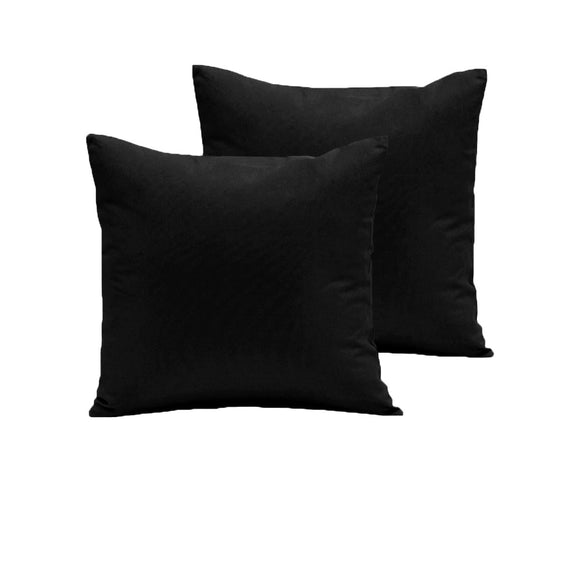 NNEDSZ Pair of  280TC Polyester Cotton European Pillowcases Black