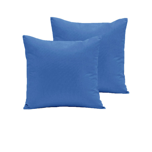 NNEDSZ Pair of  280TC Polyester Cotton European Pillowcases Mid Blue