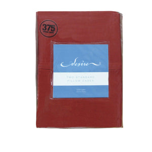 NNEDSZ Pair of Cotton Standard Pillowcases 375TC Burgundy