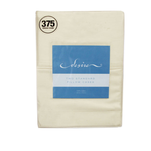 NNEDSZ Pair of Cotton Standard Pillowcases 375TC Cream