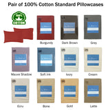 NNEDSZ Pair of Cotton Standard Pillowcases 375TC Cream