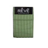 NNEDSZ Pair of Reve 100% Cotton Standard Pillowcases 48 x 74 cm Narrow Stripe Olive
