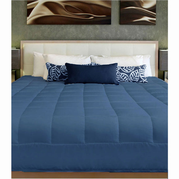 NNEDSZ 2 in 1 Cushion Quilt Pad Navy Single