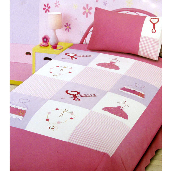 NNEDSZ Diva Girls Accessories Embroidered Quilt Cover Set Single