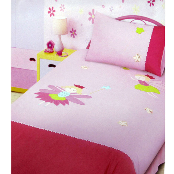 NNEDSZ Fairies Embroidered Quilt Cover Set Single