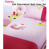 NNEDSZ Fairies Embroidered Quilt Cover Set Single