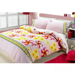 NNEDSZ Floating Frangipani Quilt Cover Set Soft Pink Single