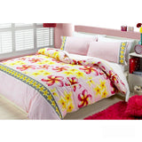 NNEDSZ Floating Frangipani Quilt Cover Set Soft Pink Single