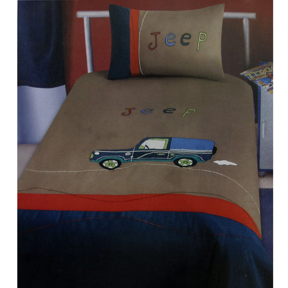 NNEDSZ Jeep Wrangler Embroidered Quilt Cover Set Single