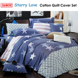 NNEDSZ 310TC Starry Love Cotton Printed Quilt Cover Set Single