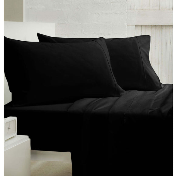NNEDSZ 250tc Polyester Cotton Sheet Set Black King