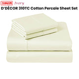 NNEDSZ 310TC Fusion Cotton Percale Sheet Set Ivory King