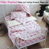 NNEDSZ Pinky Elephant Baby 100% Cotton Printed Sheet Set Cot Size