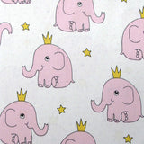 NNEDSZ Pinky Elephant Baby 100% Cotton Printed Sheet Set Cot Size