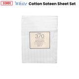 NNEDSZ 370TC White Self-striped Cotton Sateen Sheet Set King