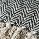NNEDSZ Cotton Fringe Throw Rug Chevron Charcoal