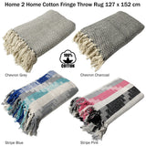 NNEDSZ Cotton Fringe Throw Rug Chevron Charcoal