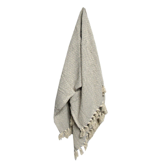 NNEDSZ Cotton Fringe Throw Rug Chevron Grey
