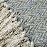NNEDSZ Cotton Fringe Throw Rug Chevron Grey