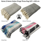 NNEDSZ Cotton Fringe Throw Rug Chevron Grey