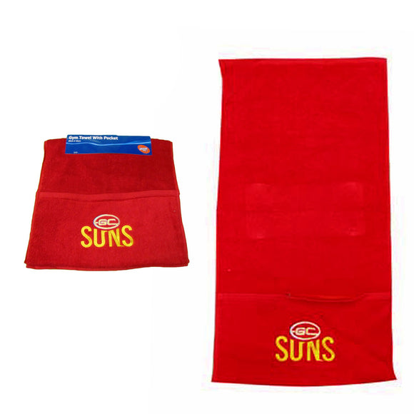 NNEDSZ AFL Gym Towel with Pocket Gold Coast Suns