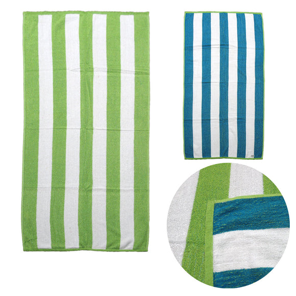 NNEDSZ Set of 2 Reversible Cabana Striped Towels Lime/Blue