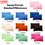 NNEDSZ 280TC Luxury Percale Standard Pillowcases Pacific