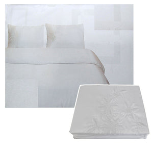 NNEDSZ Tuberose Satin Embroidery Quilt Cover Set White Queen