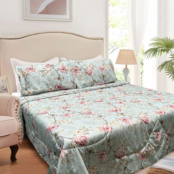 NNEDSZ Hotel Living 3 Pce Light Weight Comforter Set Queen/King Corbett Floral Vintage