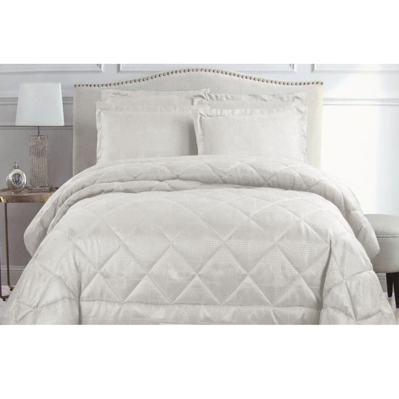 NNEDSZ Hotel Living Eli Jacquard Comforter Set King White