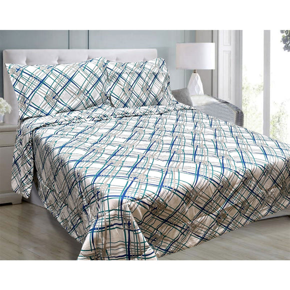 NNEDSZ Hotel Living 3 Pce Light Weight Comforter Set Queen/King Oscar Crisscross