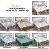 NNEDSZ Hotel Living 3 Pce Light Weight Comforter Set Queen/King Oscar Crisscross