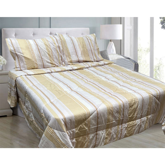 NNEDSZ Hotel Living 3 Pce Light Weight Comforter Set Queen/King Oscar Stripes