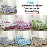 NNEDSZ Hotel Living 3 Pce Light Weight Microfiber Comforter Set Padini Queen/King D5