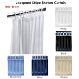 NNEDSZ Jacquard Stripe Shower Curtain White