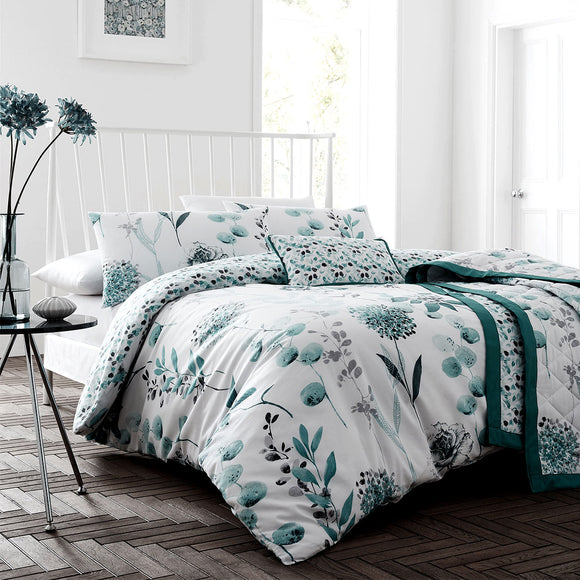 NNEDSZ Ink Floral Teal Quilt Cover Set King