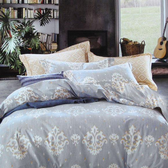 NNEDSZ 250TC Royal Damask Cotton Quilt Cover Set Queen