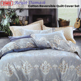 NNEDSZ 250TC Royal Damask Cotton Quilt Cover Set Queen
